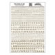Dry Transfer Alphabet & Numbers - Railroad Gothic -- Gold, All Scales, Woodland Scenics 722