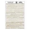 Dry Transfer Alphabet & Numbers - Railroad Gothic -- Gold, All Scales, Woodland Scenics 722