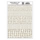 Dry Transfer Numbers - Railroad Roman - 1/16, 3/32, 1/8, 3/16, 1/4 & 5/16′ -- Gold, All Scales, Woodland Scenics 709