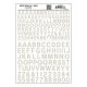 Dry Transfer Alphabet & Numbers - Railroad Gothic - 3/8 & 1/2′ 1 & 1.3cm -- White, All Scales, Woodland Scenics 733