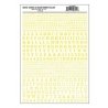 Dry Transfer Alphabet & Numbers - Stencil/Block Roman -- Yellow, All Scales, Woodland Scenics 754