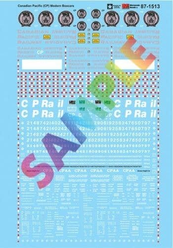 Railroad Decal Set -- Canadian Pacific Modern Boxcars 1970+, HO, Microscale Industries Inc 871513