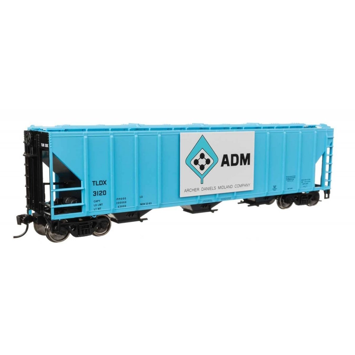 50′ Pullman-Standard PS2-CD 4427 3-Bay Covered Hopper - Ready to Run -- Archer-Daniels-Midland 3120