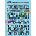 Alphabet & Number Decal Set -- Gothic Block (black) 10`, 14`, 18`, 20`, HO, Microscale Industries Inc 90302