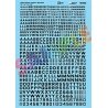 Alphabet & Number Decal Set -- Gothic Block (black) 10`, 14`, 18`, 20`, HO, Microscale Industries Inc 90302