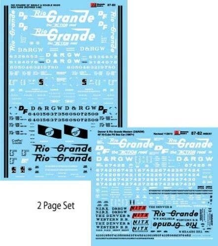 Denver & Rio Grande Western - DRGW -- 50′ Single- & Double-Door Boxcars, 1954-1972, HO, Microscale Industries Inc 8782