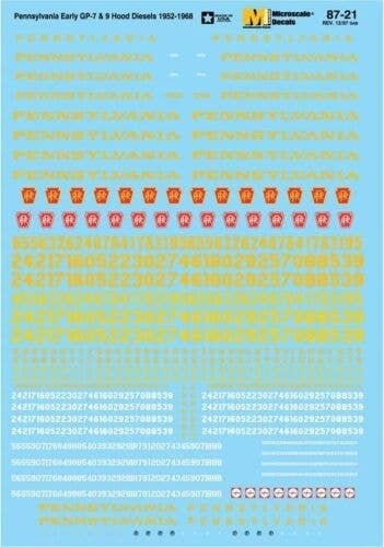 Pennsylvania Railroad - PRR -- Hood Unit Diesels (Tuscan Red & Dulux Gold or white) 193, HO, Microscale Industries Inc 8721