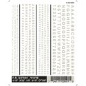 Dry Transfer Alphabet & Number Sets -- Railroad Gothic Type Face (white), All Scales, Woodland Scenics 507