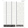 Dry Transfer Alphabet & Number Sets -- Railroad Gothic Type Face - Numbers Only (white), All Scales, Woodland Scenics 512