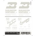 Dry Transfer Railroad Lettering Sets -- BN & CB&Q Boxcars `Way of the Zephyrs`, `Everywhere West`, HO, Woodland Scenics 607
