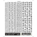 Dry Transfer Alphabet & Number Sets -- Railroad Roman Type Face - Numbers Only (black), All Scales, Woodland Scenics 509