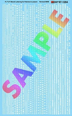 4, 7 & 8′ Stencil Lettering for Patches & Leasers Diesels -- White, HO, Microscale Industries Inc 871284