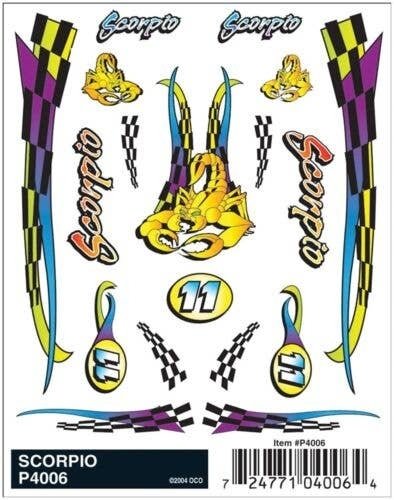 PineCar(R) Dry Transfer Decals -- Scorpio, All Scales, Woodland Scenics 4006