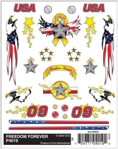 PineCar(R) Dry Transfer Decals -- Freedom Forever, All Scales, Woodland Scenics 4019