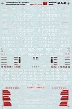 Southern Pacific - SP St. Louis-Southwestern `Cotton Belt` - SSW -- Hood Unit Diesels (, N, Microscale Industries Inc 60447