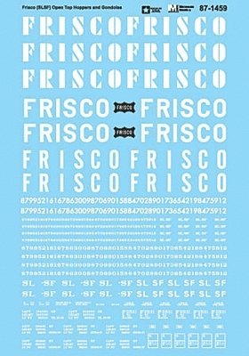 Railroad Decal Set -- St. Louis-San Francisco (Frisco/SLSF) Open Top Hoppers & Gondola, N, Microscale Industries Inc 601459