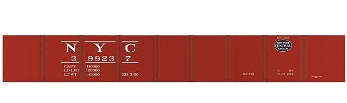 Railroad Decal Set -- New York Central 42′ Drop-Bottom Gondola (black NYC System Logo), O, Tichy Train Group 10038O