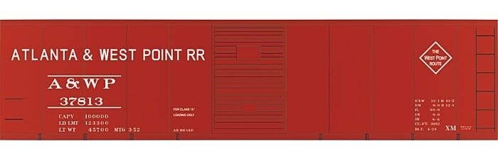 Railroad Decal Set -- Atlanta & West Point 40′ Steel Single-Door Boxcar, S, Tichy Train Group 10065S
