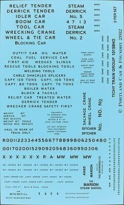 Railroad Decal Set -- Railroad Gothic Wreck Train Lettering (black), HO, Tichy Train Group 10159