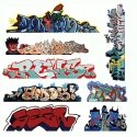 Mega Set Modern `Tagger` Graffiti Decals -- 3 pkg(8), N, Blair Line 1246