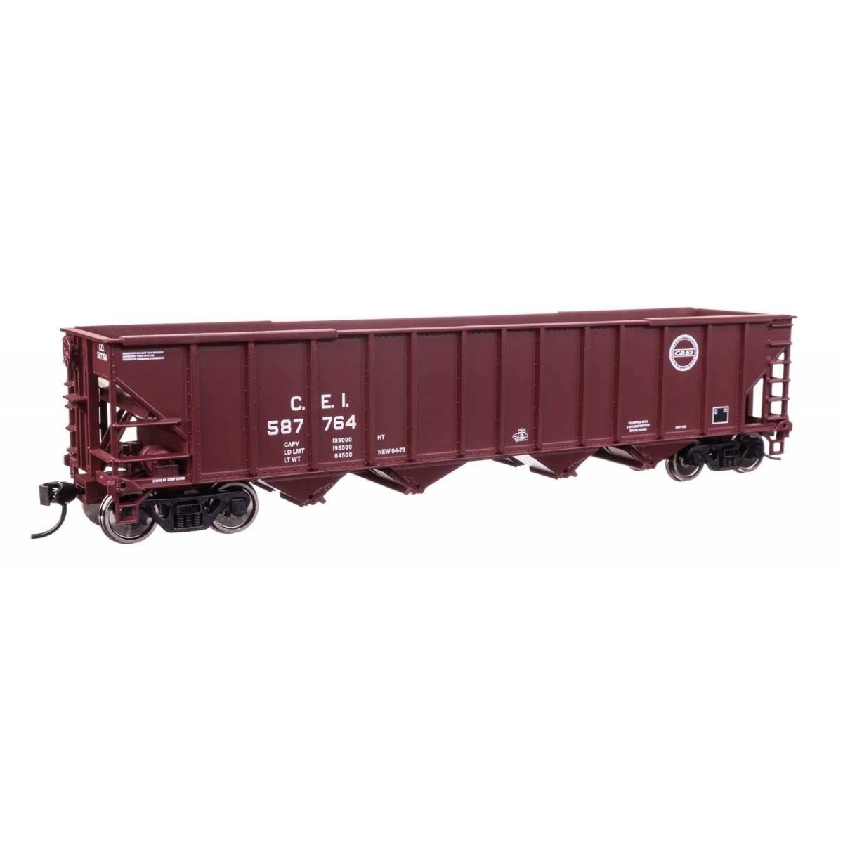 50′ 100-Ton 4-Bay Hopper - Ready to Run -- Chicago & Eastern Illinois 587764
