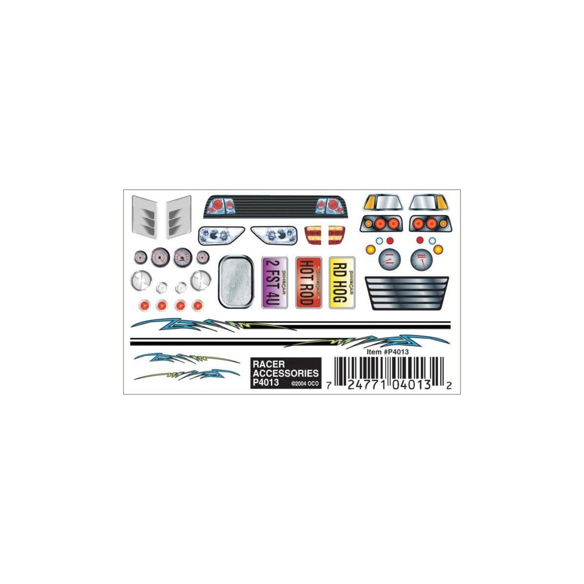 PineCar(R) Dry Transfer Decals -- Racer Accessories, All Scales, Woodland Scenics 4013