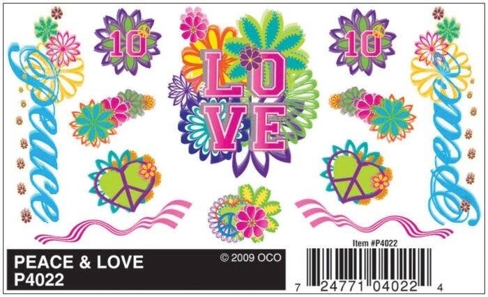 PineCar(R) Dry Transfer Decals -- Peace & Love, All Scales, Woodland Scenics 4022