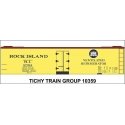 Railroad Decal Set -- Rock Island 40′ Wood Reefer (yellow car), HO, Tichy Train Group 10359