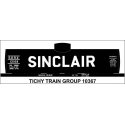 Railroad Decal Set -- Sinclair 8,000-Gallon Tank Car (black car, Billbaord Lettering), HO, Tichy Train Group 10367
