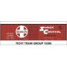 Railroad Decal Set -- Santa Fe 40′ Steel Boxcar (red car, Shock Control, Large Logo), HO, Tichy Train Group 10395