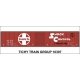 Railroad Decal Set -- Santa Fe 50′ Steel Boxcar (red car, 12000 Series, Shock Control, Large L, HO, Tichy Train Group 10397