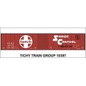 Railroad Decal Set -- Santa Fe 50′ Steel Boxcar (red car, 12000 Series, Shock Control, Large L, HO, Tichy Train Group 10397