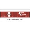 Railroad Decal Set -- Santa Fe 50′ Steel Boxcar (red car, 12000 Series, Shock Control, Large L, HO, Tichy Train Group 10397