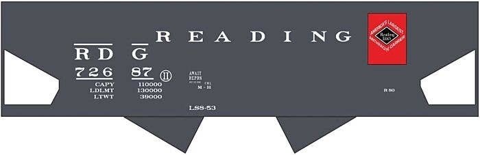 Railroad Decal Set -- Reading USRA 2-Bay Hopper (Red Anthracite Logo), HO, Tichy Train Group 10275