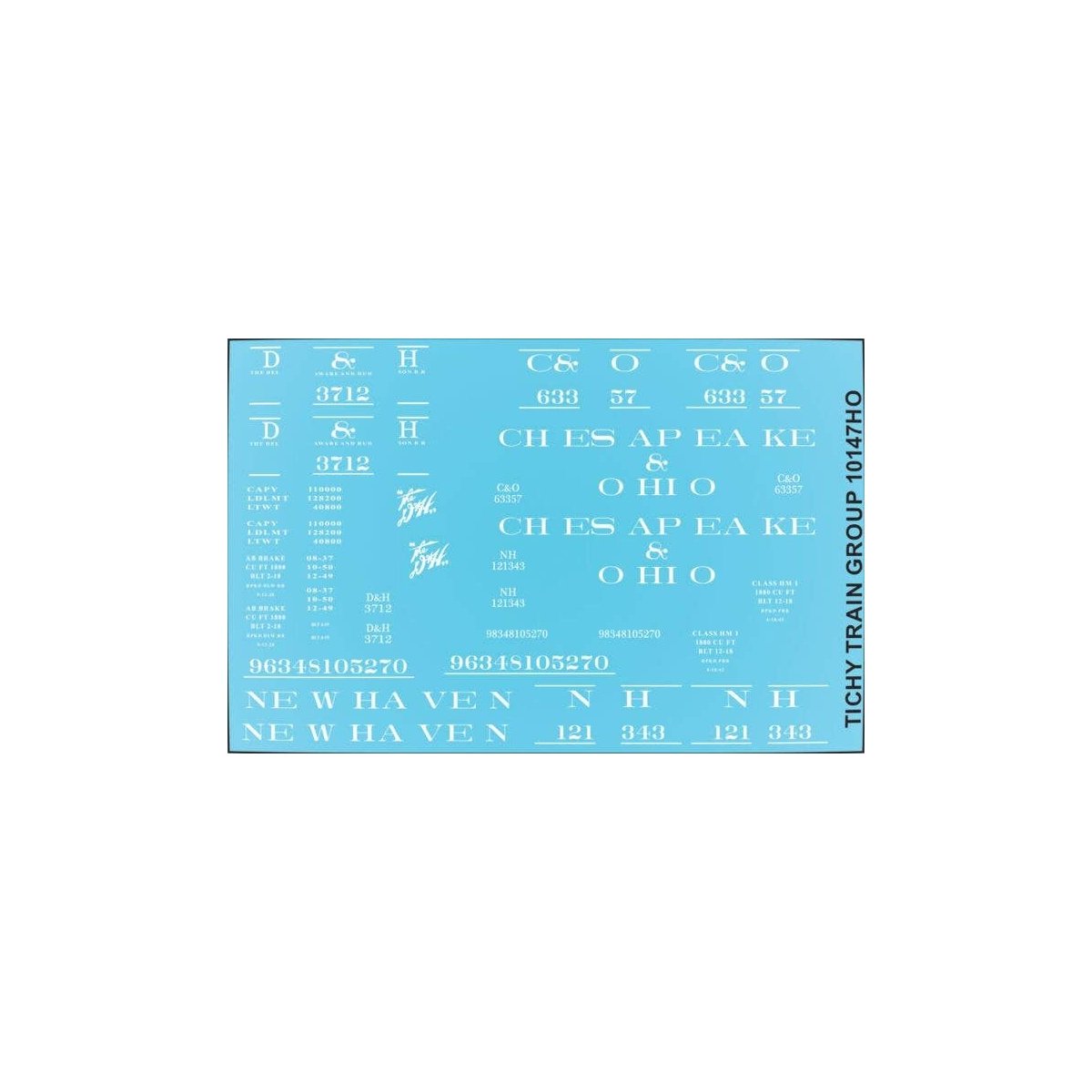Railroad Decal Set -- Delaware & Hudson/Chesapeake & Ohio/New Haven USRA Hopper (1 car), HO, Tichy Train Group 10147N