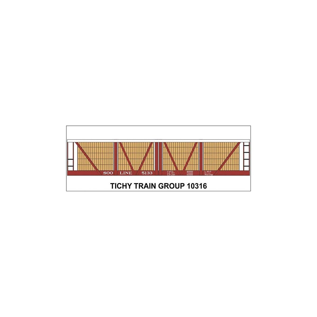 Railroad Decal Set -- Soo Line 1921 4-Vat Wood Pickle Car, HO, Tichy Train Group 10316