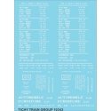 Railroad Decal Set -- Generic 50′ 70- & 100-Ton Steel Boxcar Data (White Lettering), HO, Tichy Train Group 10343
