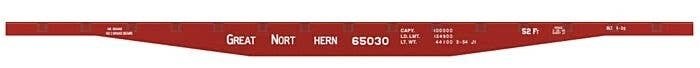 Railroad Decal Set -- Great Northern 53`6` 65000 Series Flatcar, N, Tichy Train Group 10009N