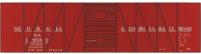 Railroad Decal Set -- Georgia Railroad USRA 40′ Single-Sheathed Boxcar, N, Tichy Train Group 10167N