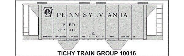 Railroad Decal Set -- Pennsylvania Railroad Class H-34C Covered Hopper, HO, Tichy Train Group 10016
