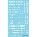 Railroad Decal Set -- Central Vermont Roadname Set (white), HO, Tichy Train Group 10411