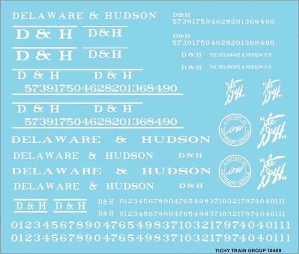 Railroad Decal Set -- Delaware & Hudson Roadname Set (white), N, Tichy Train Group 10409N