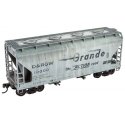 ACF 2-Bay Covered Hopper - Ready to Run -- Denver & Rio Grande Western 10000 (Weathered, gray, black, Large Flying Gra