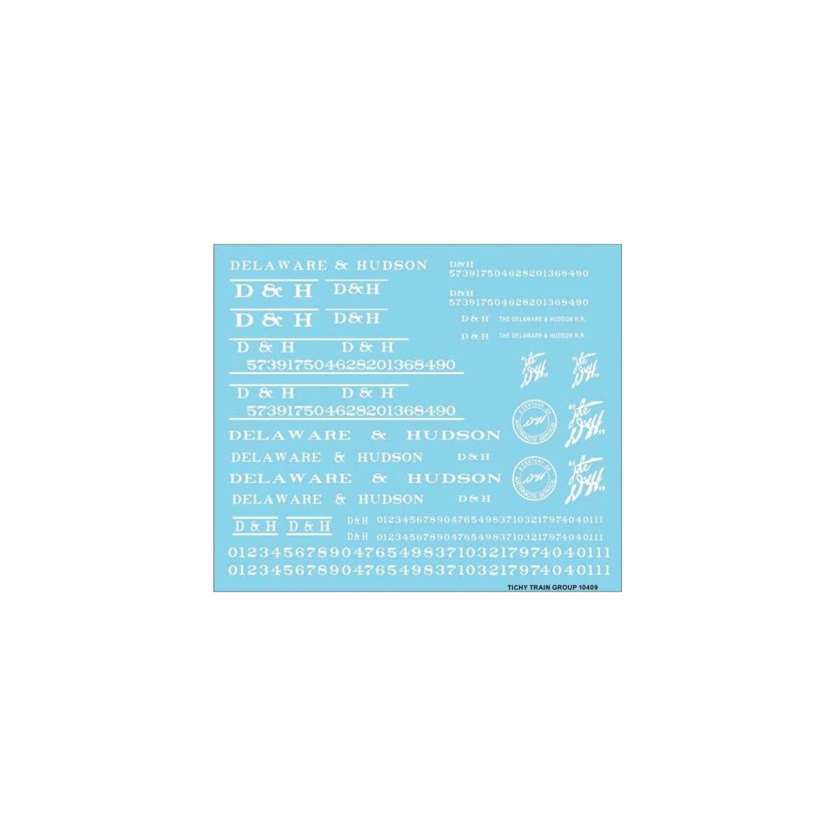 Railroad Decal Set -- Delaware & Hudson Roadname Set (white), HO, Tichy Train Group 10409