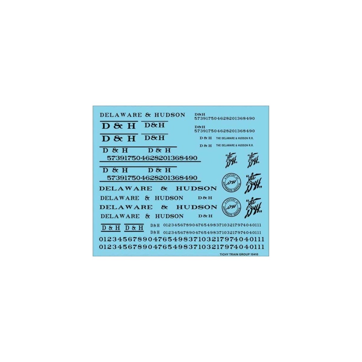 Railroad Decal Set -- Delaware & Hudson Roadname Set (black), HO, Tichy Train Group 10410