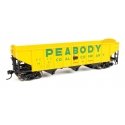 70-Ton AAR 3-Bay Open Hopper - Ready to Run -- Peabody 6957, HO, WalthersMainline 56719