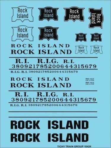 Railroad Decal Set -- Rock Island Roadname Set (black), HO, Tichy Train Group 10424