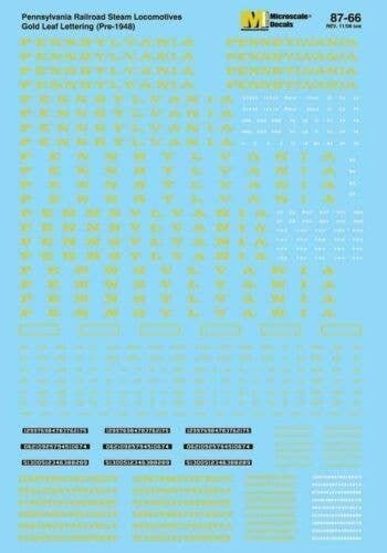 Pennsylvania Railroad - PRR -- Steam Locomotives (Gold Lettering) 1910-1948, HO, Microscale Industries Inc 8766