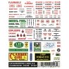 Dry Transfer Signs -- Data/Warning Labels & Commerical Signs, HO, Woodland Scenics 557