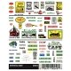 Dry Transfer Signs -- Set 1 - Assorted Advertising & Railroad, HO, Woodland Scenics 245